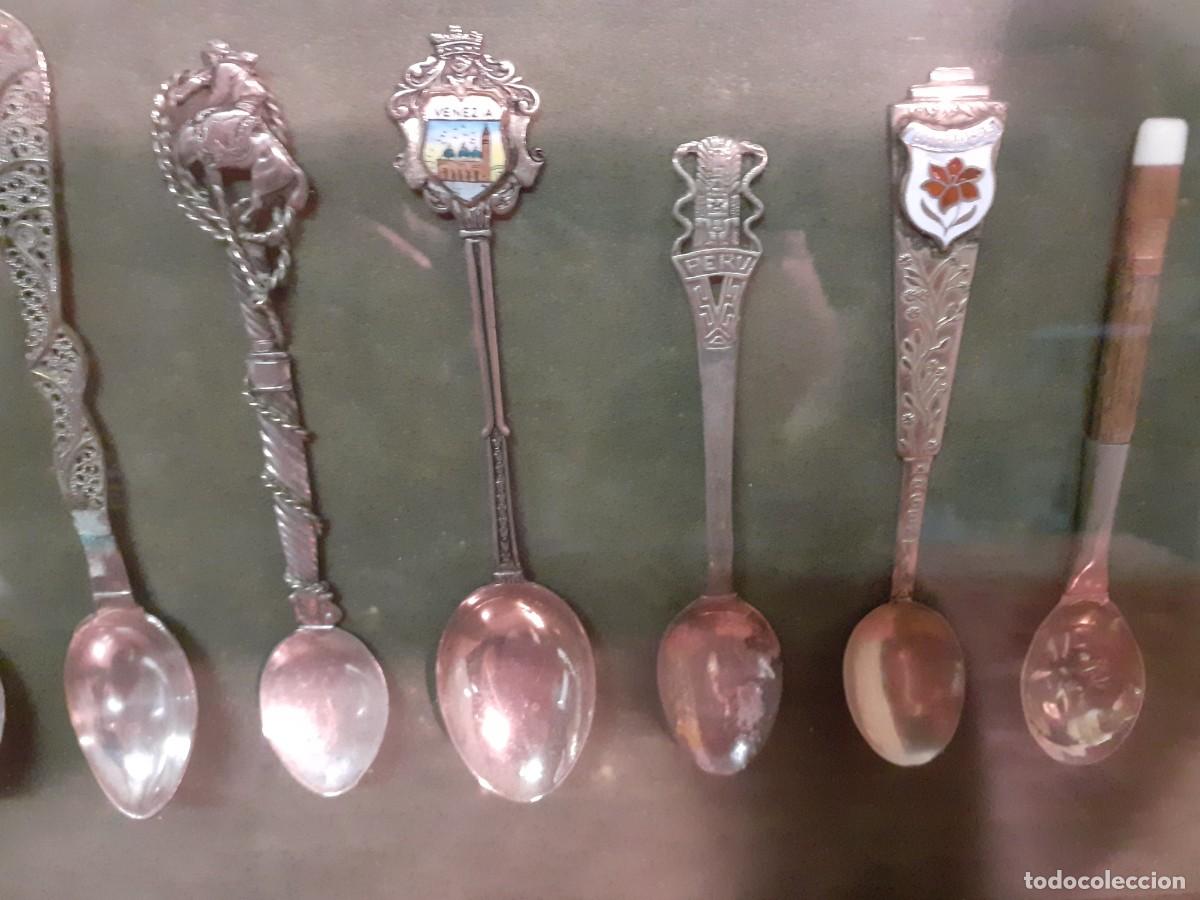 Antig&uuml;edades: Cucharas de plata coleccion enmarcadas - Foto 5