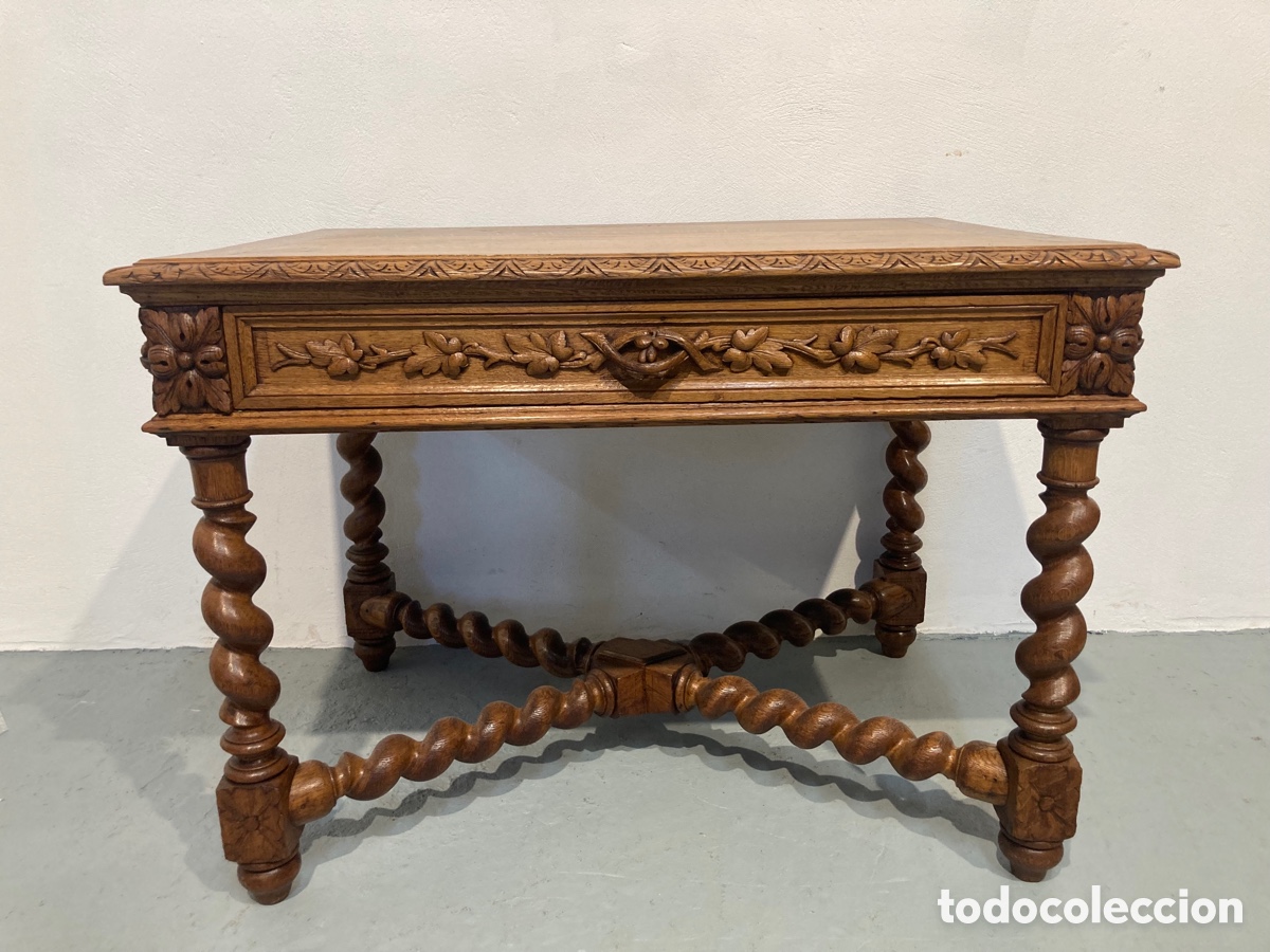 Antig&uuml;edades: Antigua mesa de escritorio restaurada - Foto 2