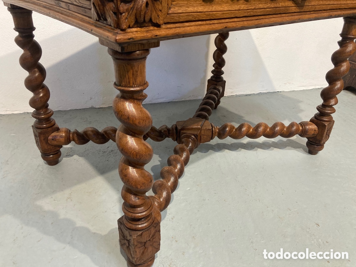 Antig&uuml;edades: Antigua mesa de escritorio restaurada - Foto 7