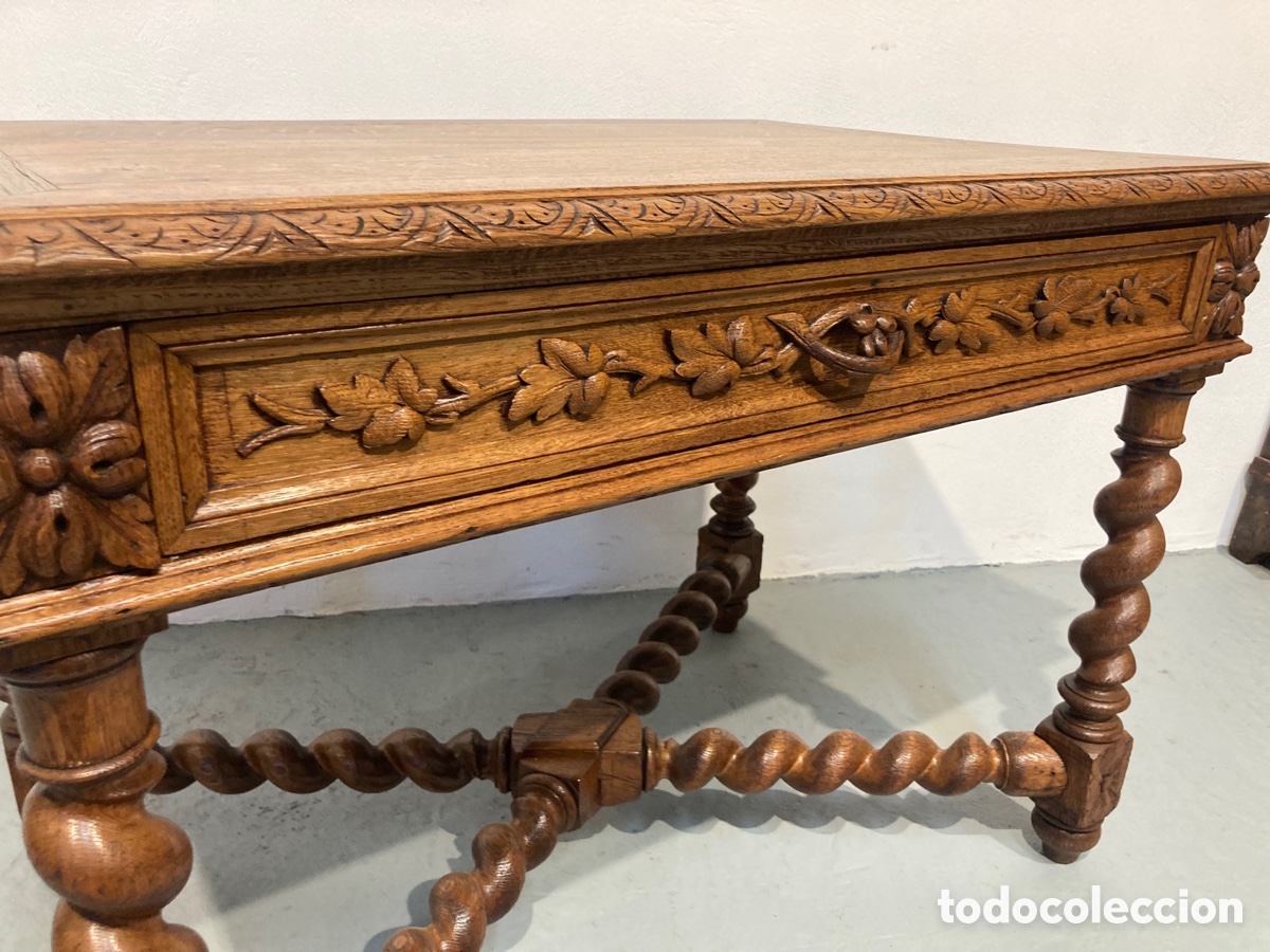 Antig&uuml;edades: Antigua mesa de escritorio restaurada - Foto 8