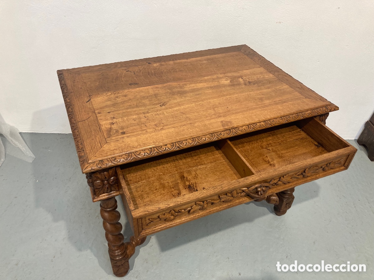 Antig&uuml;edades: Antigua mesa de escritorio restaurada - Foto 10