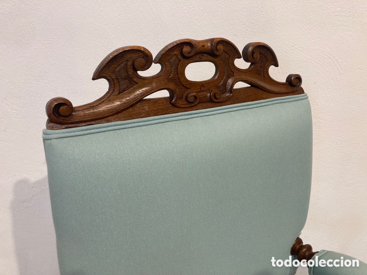 Antig&uuml;edades: Antiguo sill&oacute;n tapizado y restaurado roble - Foto 7