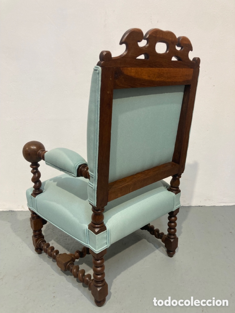 Antig&uuml;edades: Antiguo sill&oacute;n tapizado y restaurado roble - Foto 10