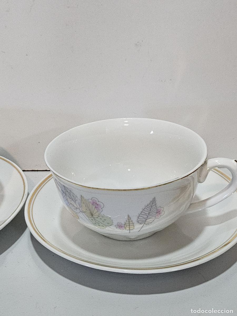 Antig&uuml;edades: 2 tazones con plato de ceramica - Foto 3