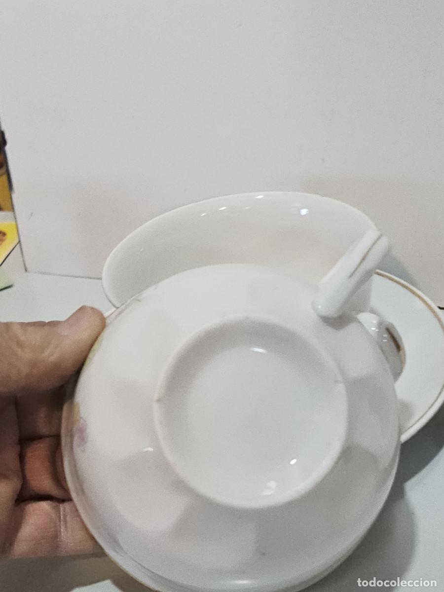 Antig&uuml;edades: 2 tazones con plato de ceramica - Foto 4