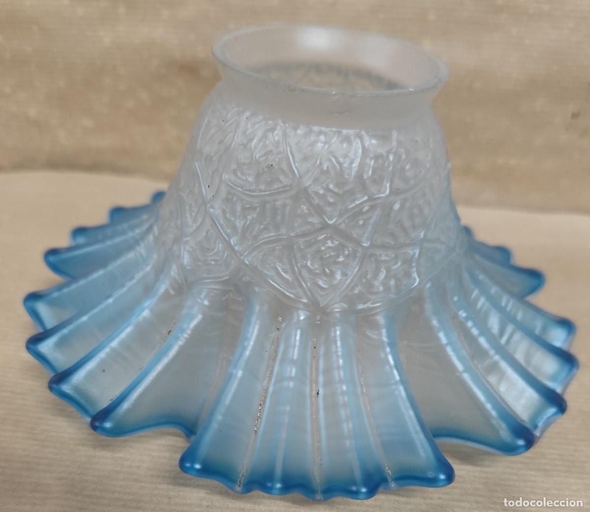 Antig&uuml;edades: Tulipa de cristal para l&aacute;mpara - Foto 1