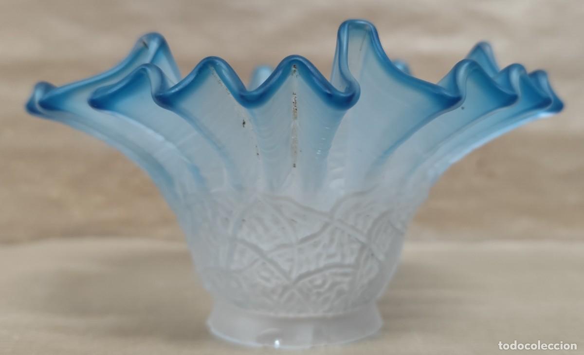 Antig&uuml;edades: Tulipa de cristal para l&aacute;mpara - Foto 3