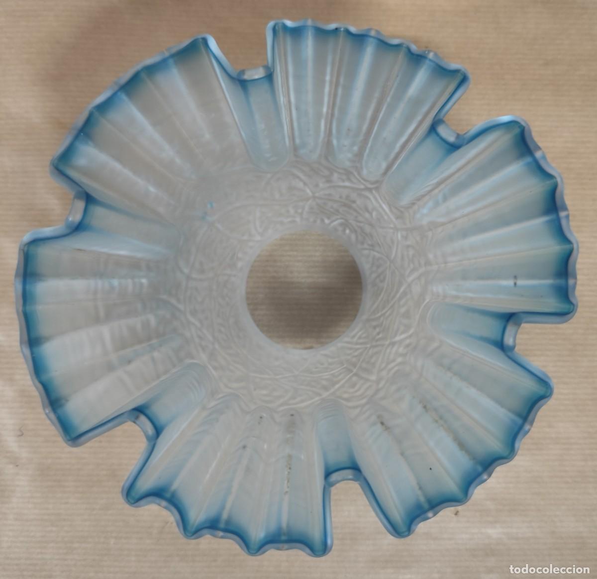 Antig&uuml;edades: Tulipa de cristal para l&aacute;mpara - Foto 5