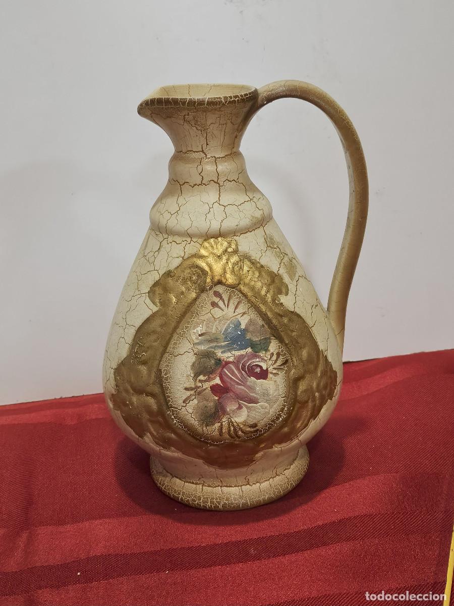 Antig&uuml;edades: jarron de ceramica dorado - Foto 1