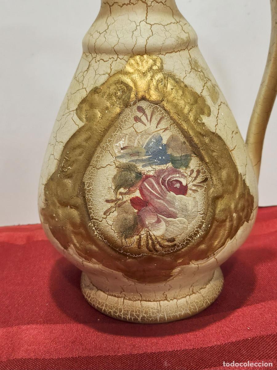 Antig&uuml;edades: jarron de ceramica dorado - Foto 2