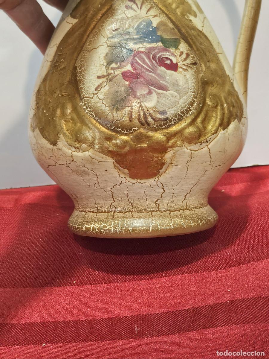 Antig&uuml;edades: jarron de ceramica dorado - Foto 3