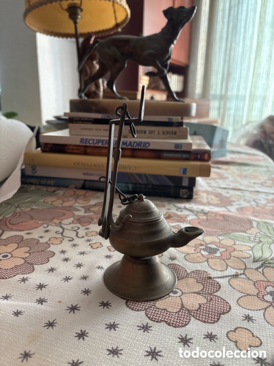 Antig&uuml;edades: L&aacute;mpara de aceite antigua - Foto 2