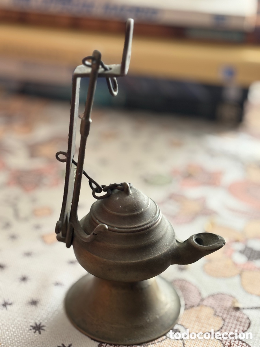 Antig&uuml;edades: L&aacute;mpara de aceite antigua - Foto 3