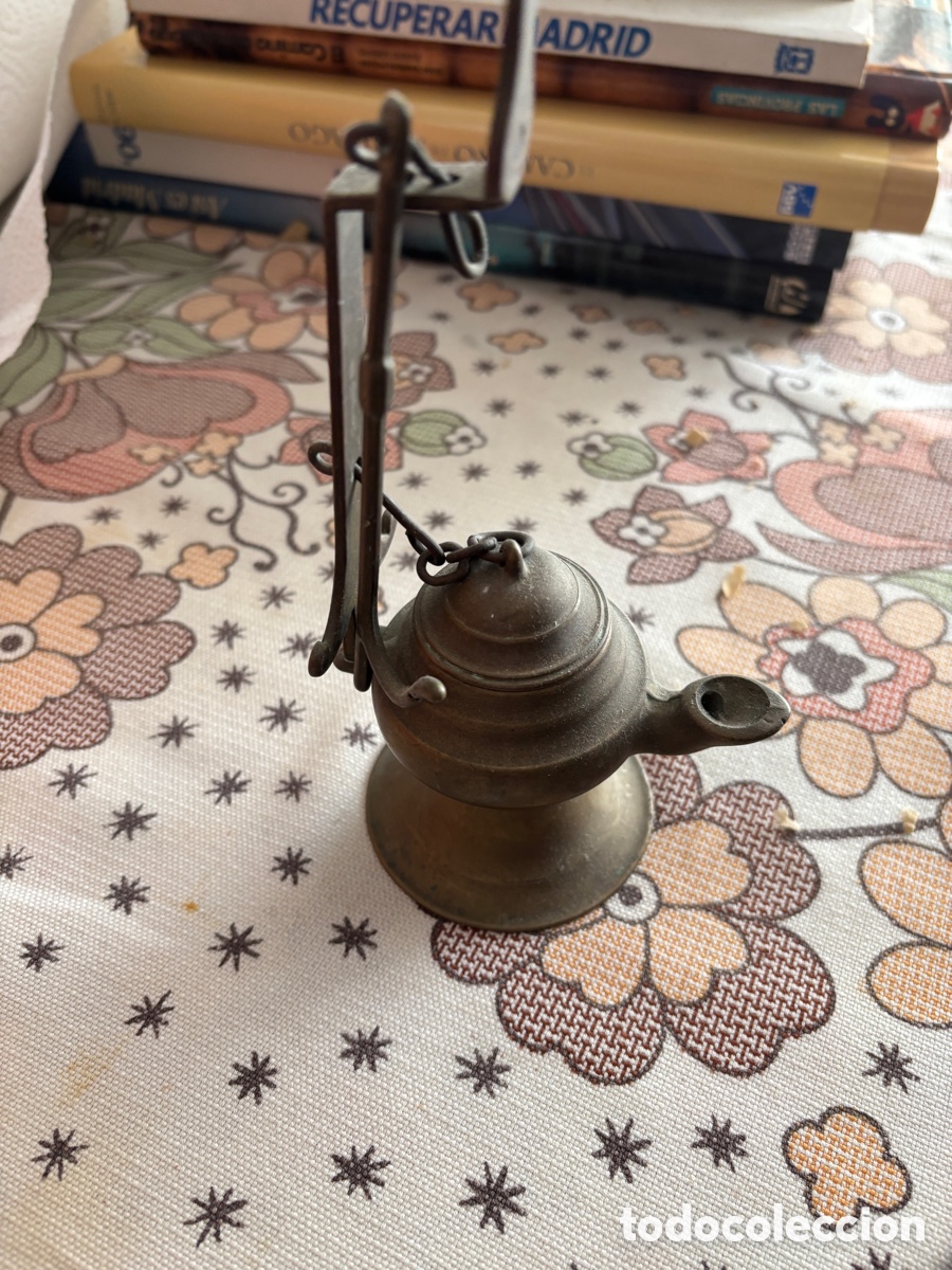 Antig&uuml;edades: L&aacute;mpara de aceite antigua - Foto 4