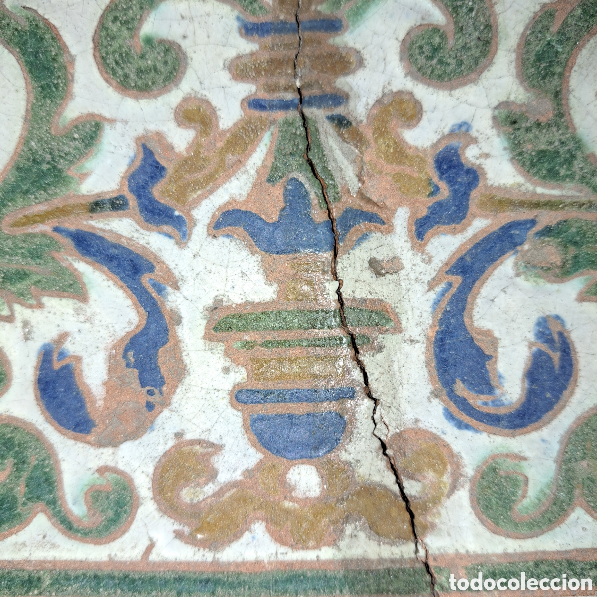 Antig&uuml;edades: Azulejo Toledo. Siglo XVI. - Foto 5