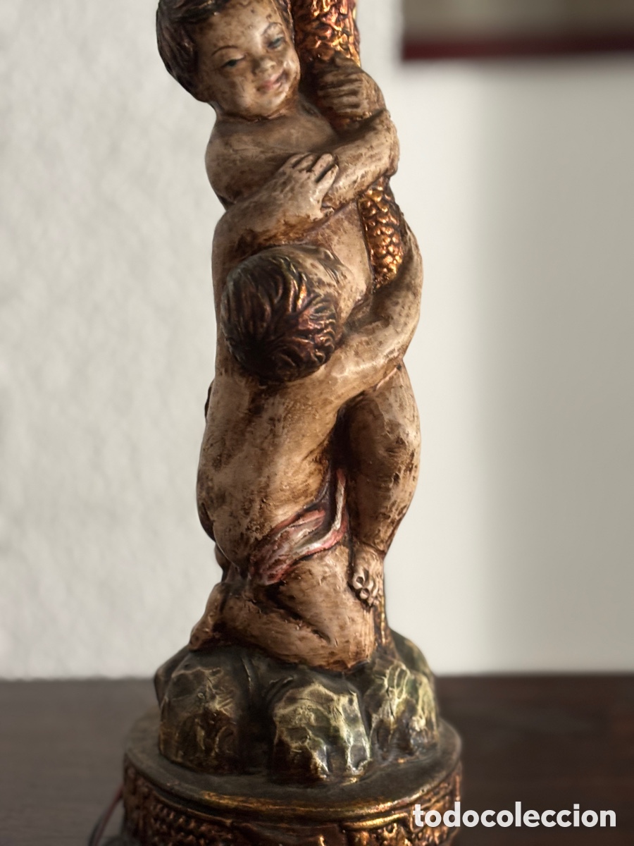 Antig&uuml;edades: L&aacute;mpara de mesa antigua con base decorativa - Foto 2