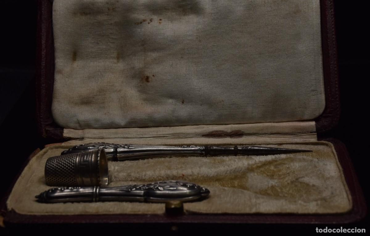 Antig&uuml;edades: Caja de costura frances en plata - Foto 2