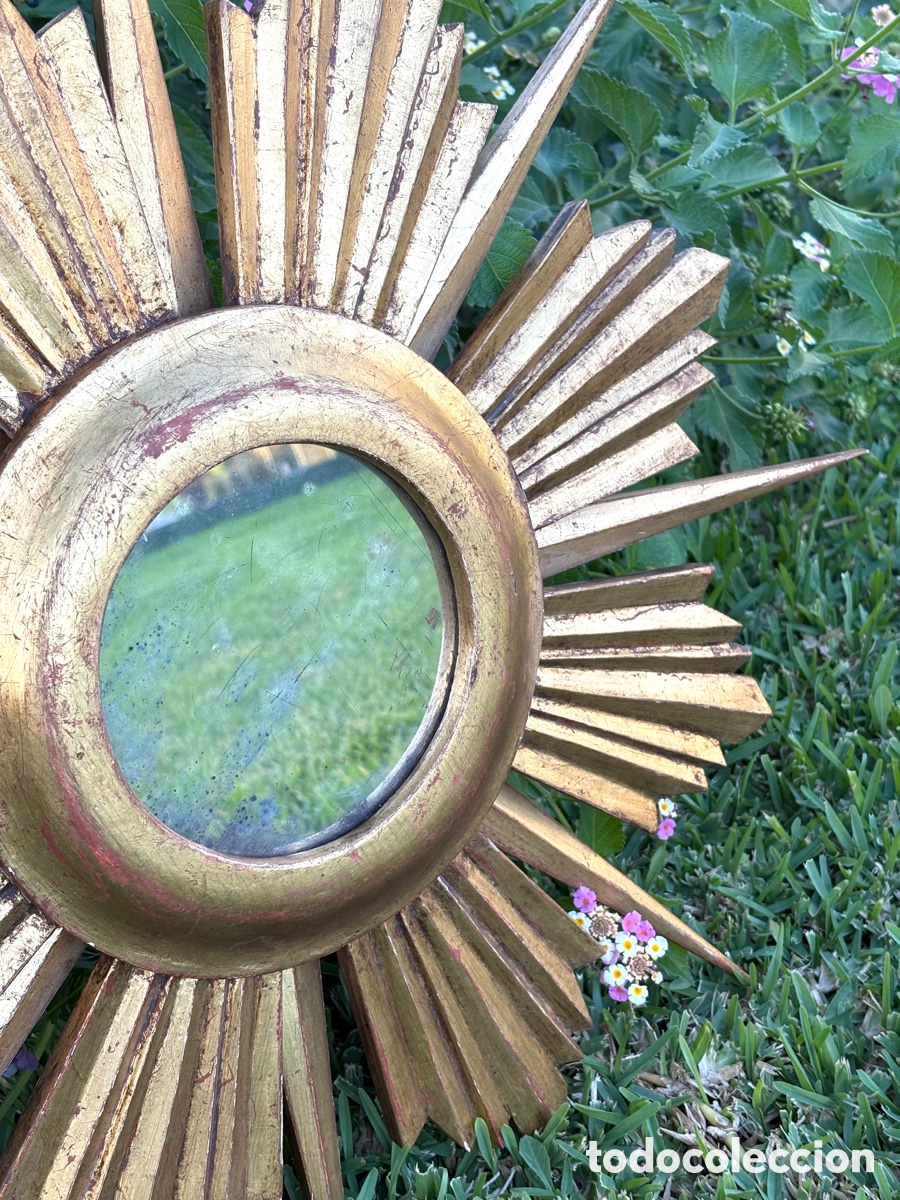 Antig&uuml;edades: ESPEJO SOL MADERA ORO - Foto 7