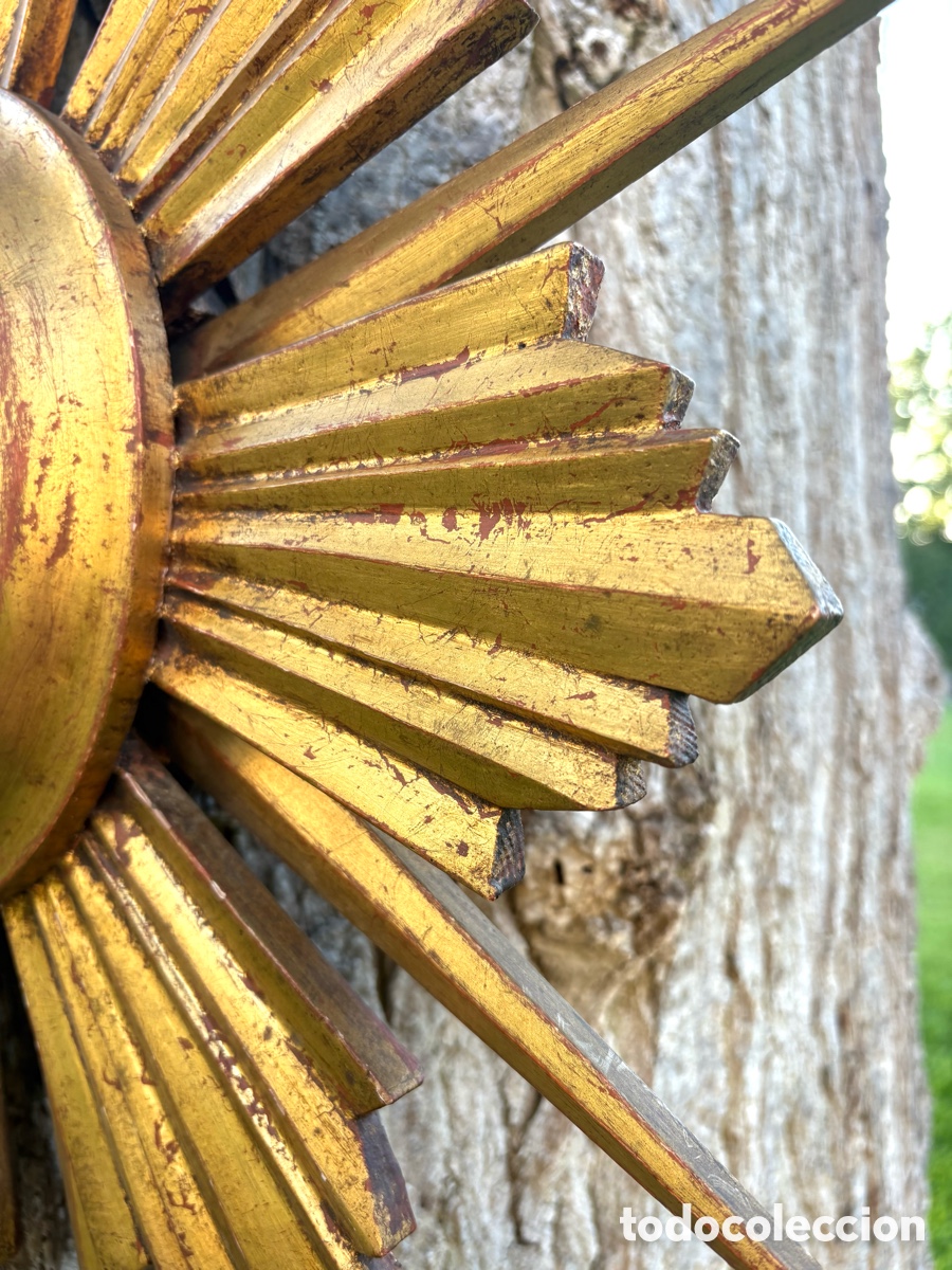 Antig&uuml;edades: ESPEJO SOL MADERA ORO - Foto 10