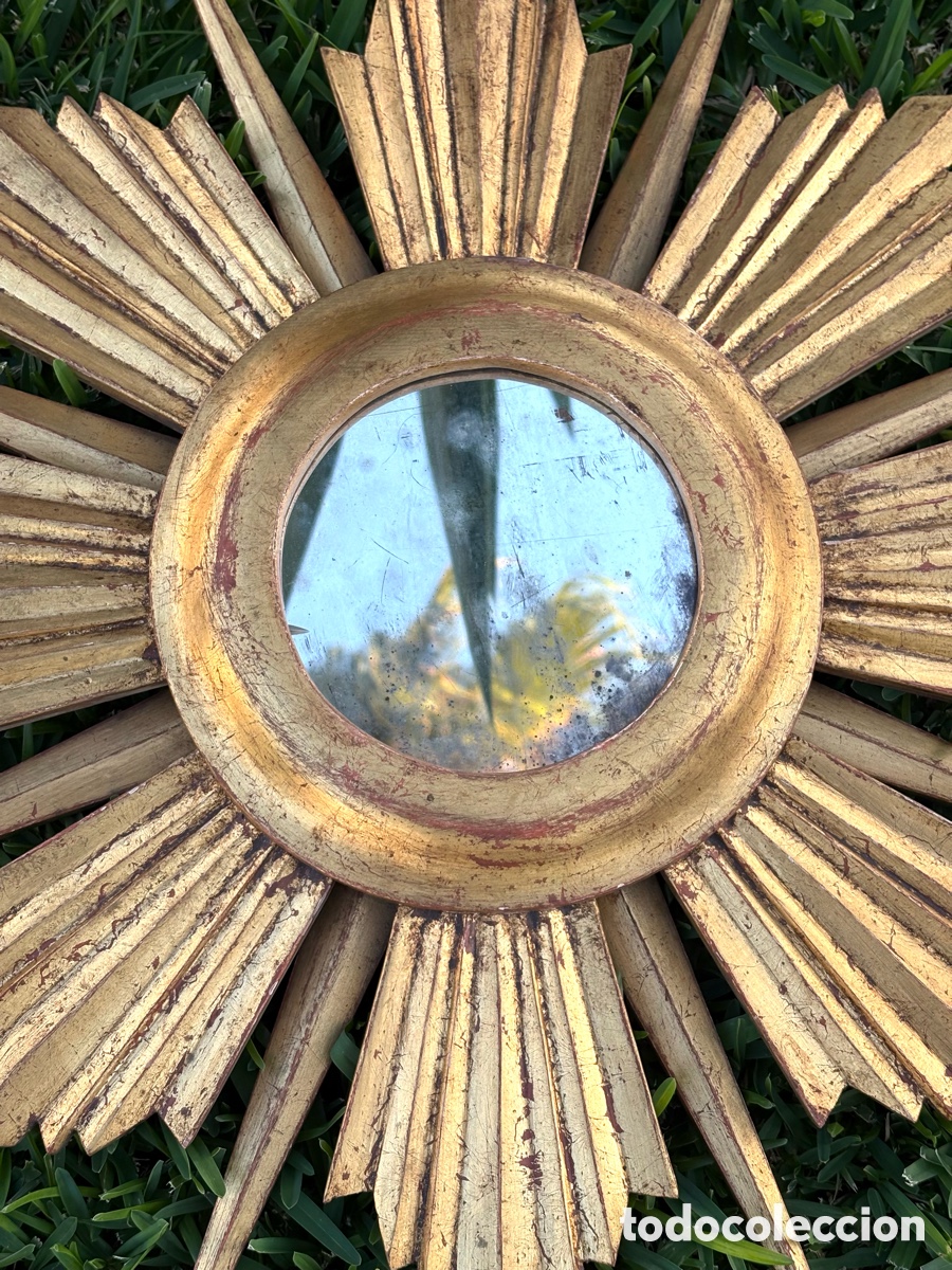 Antig&uuml;edades: ESPEJO SOL MADERA ORO - Foto 11