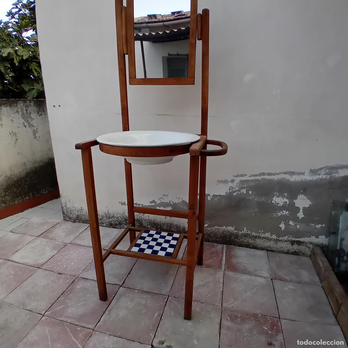 Antig&uuml;edades: ANTIGUO LAVABO PALANGANERO EN MADERA - Foto 2