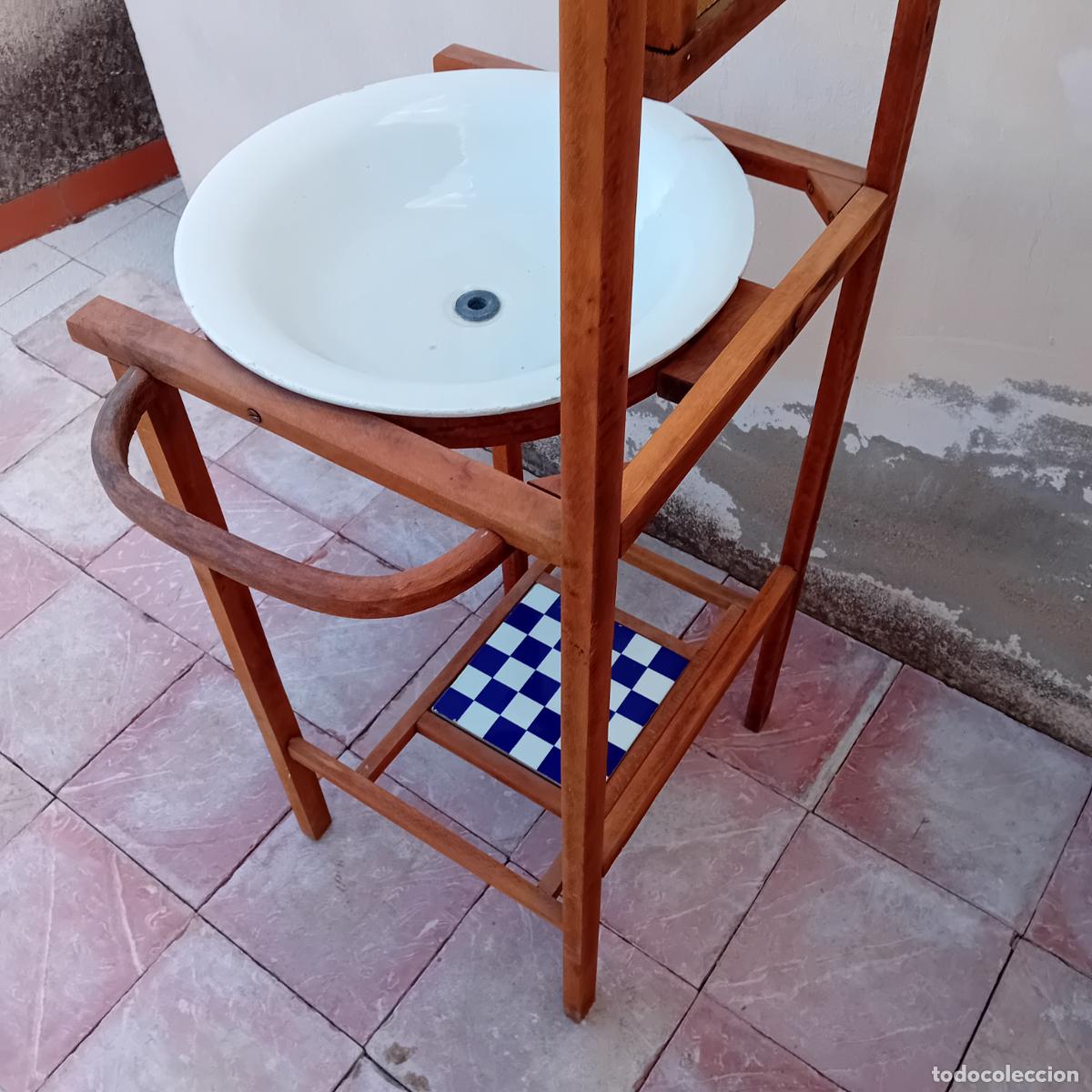 Antig&uuml;edades: ANTIGUO LAVABO PALANGANERO EN MADERA - Foto 3