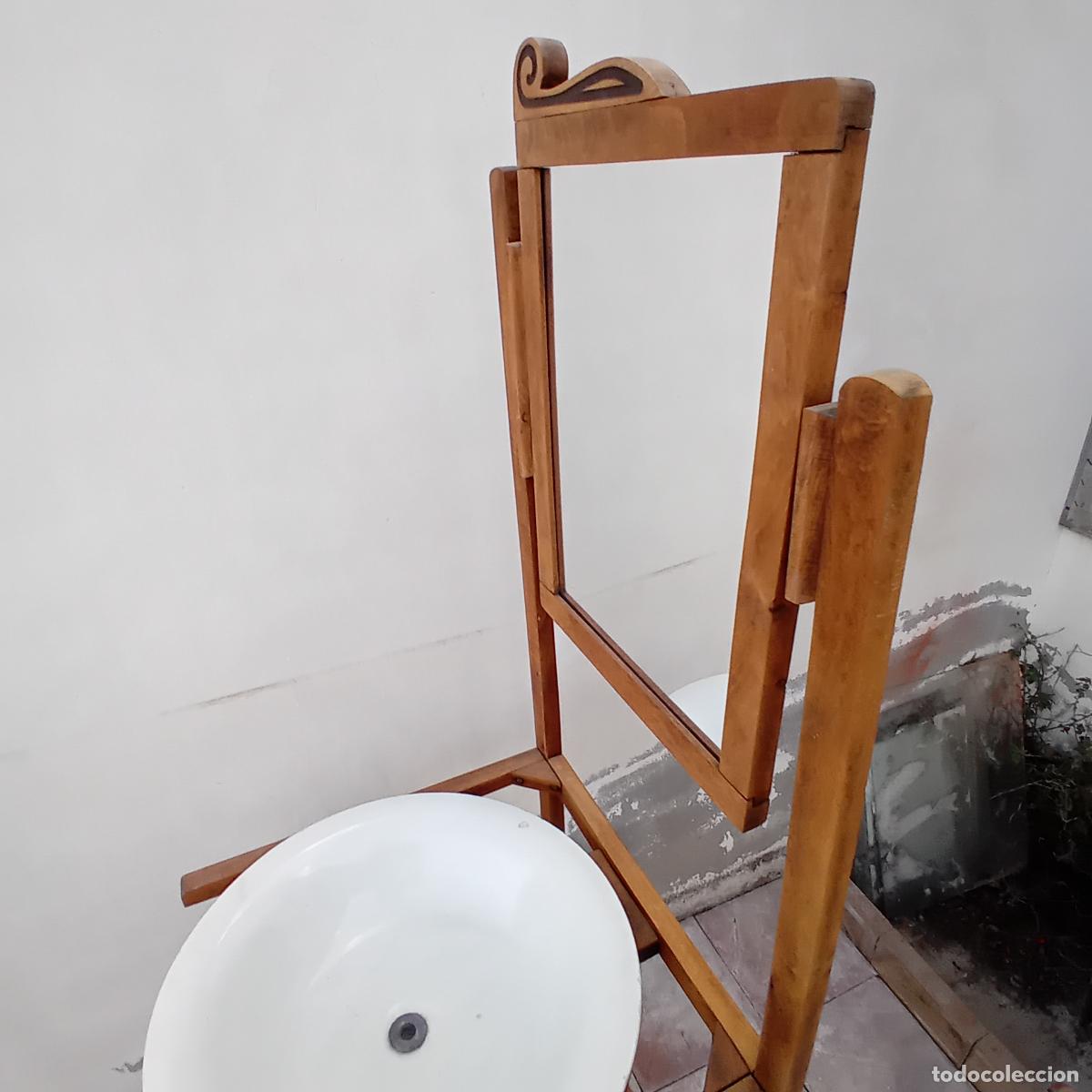 Antig&uuml;edades: ANTIGUO LAVABO PALANGANERO EN MADERA - Foto 8