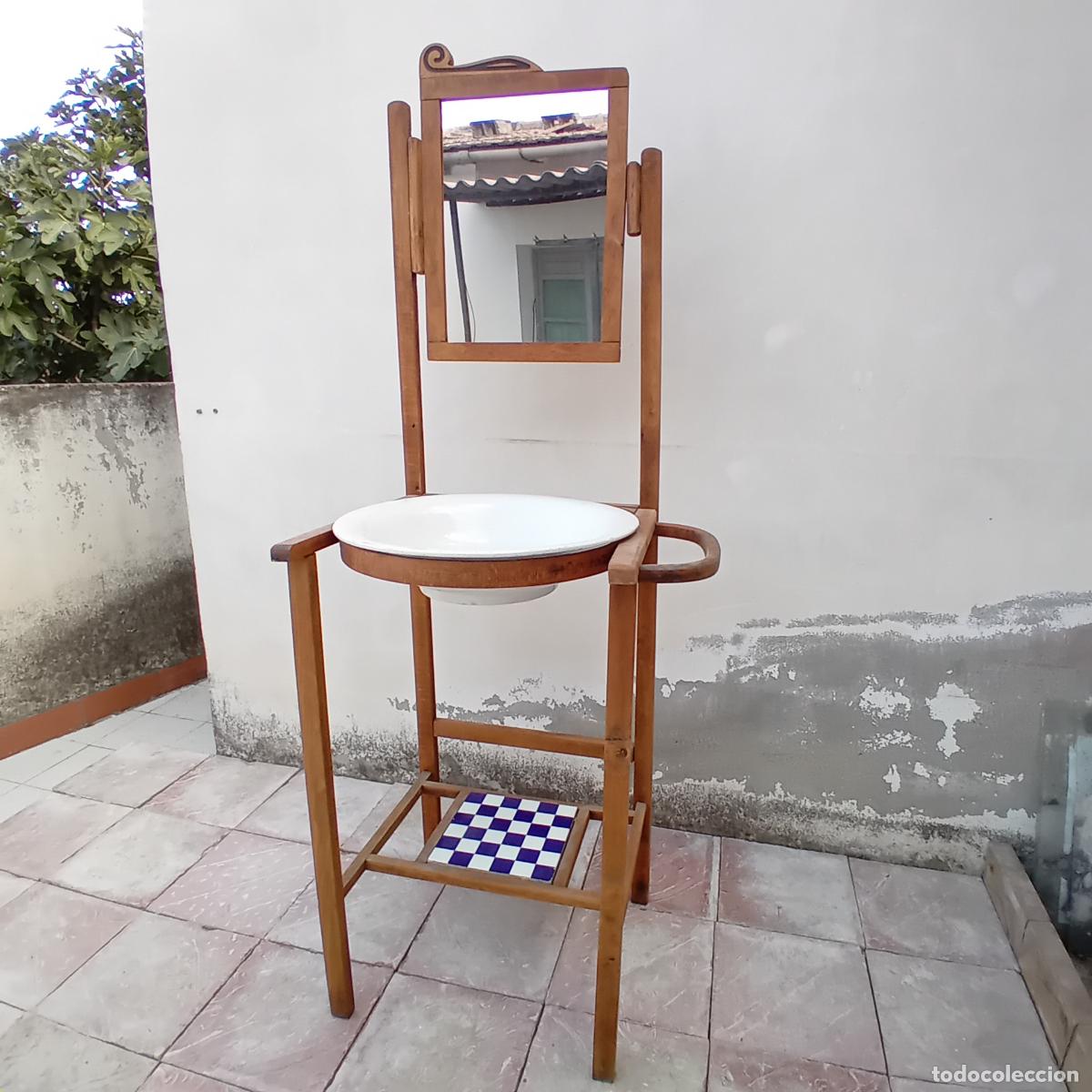 Antig&uuml;edades: ANTIGUO LAVABO PALANGANERO EN MADERA - Foto 1
