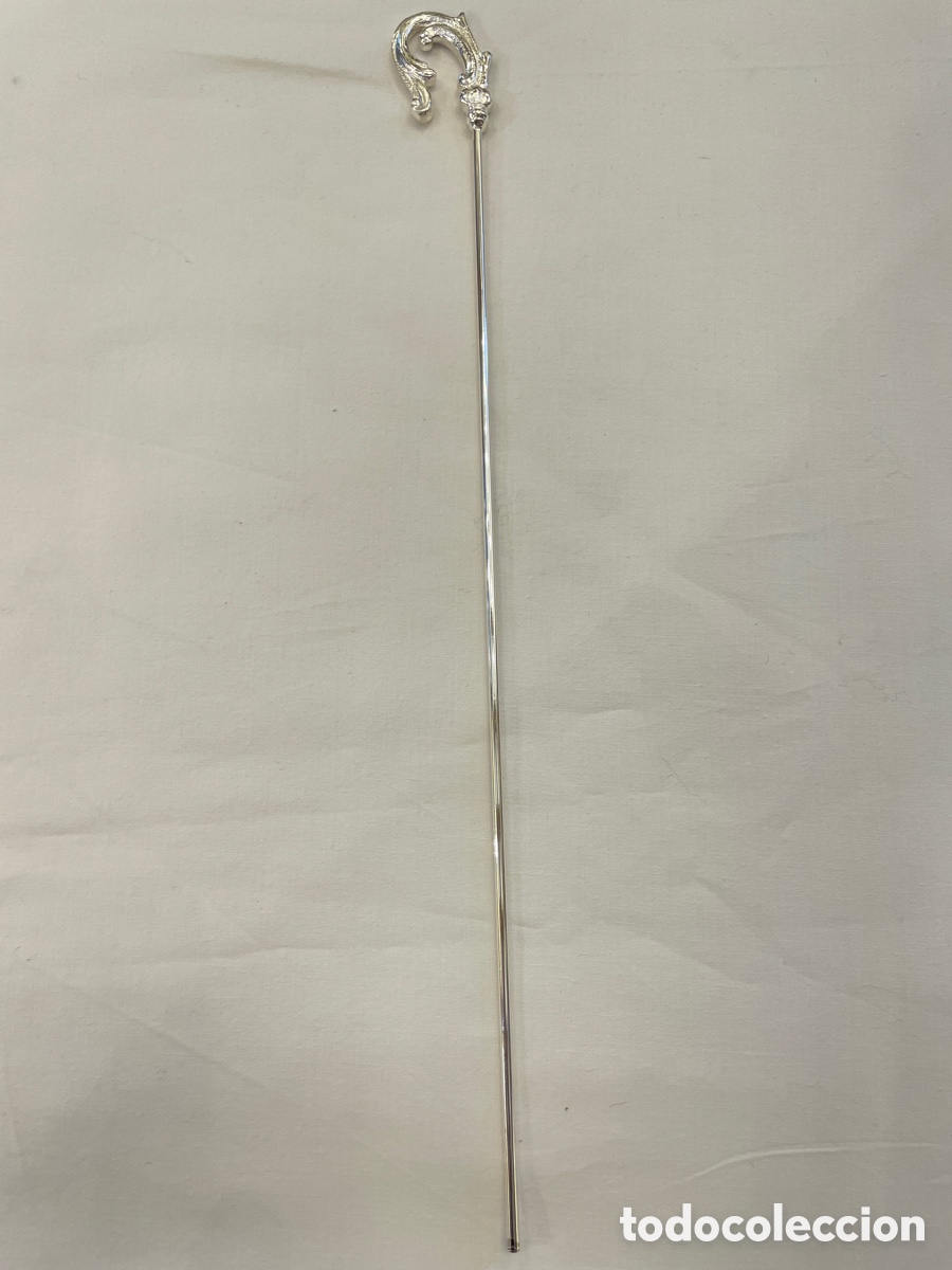 Antig&uuml;edades: B&aacute;culo con ba&ntilde;o de plata o dorado 35 cm largo - Foto 3