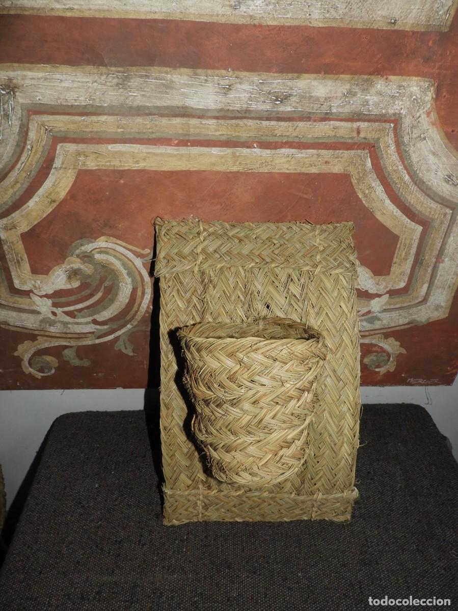 Antig&uuml;edades: Macetero de rafia o esparto vertical - Foto 2