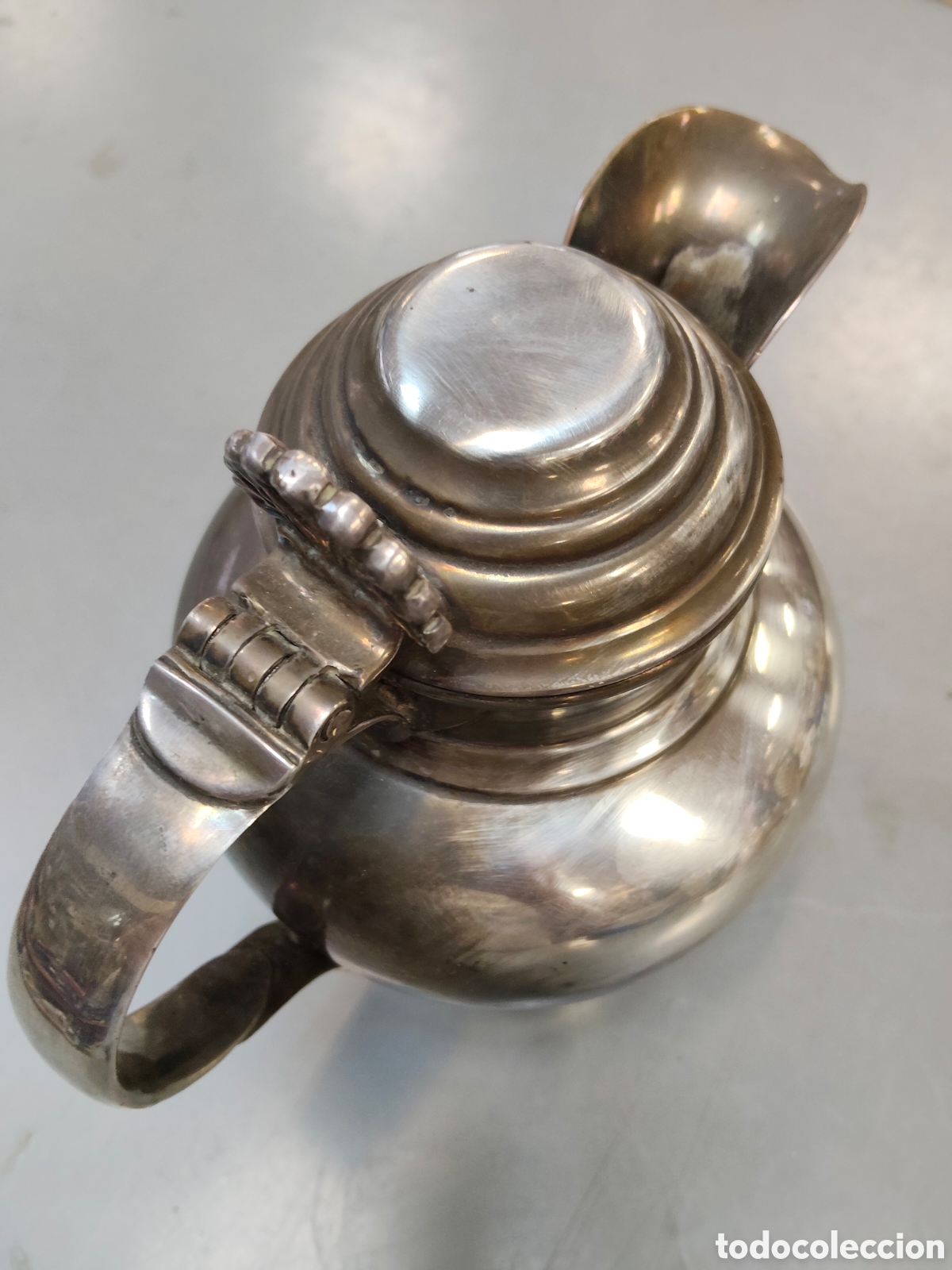 Antig&uuml;edades: Antigua cafetera de metal - Foto 2