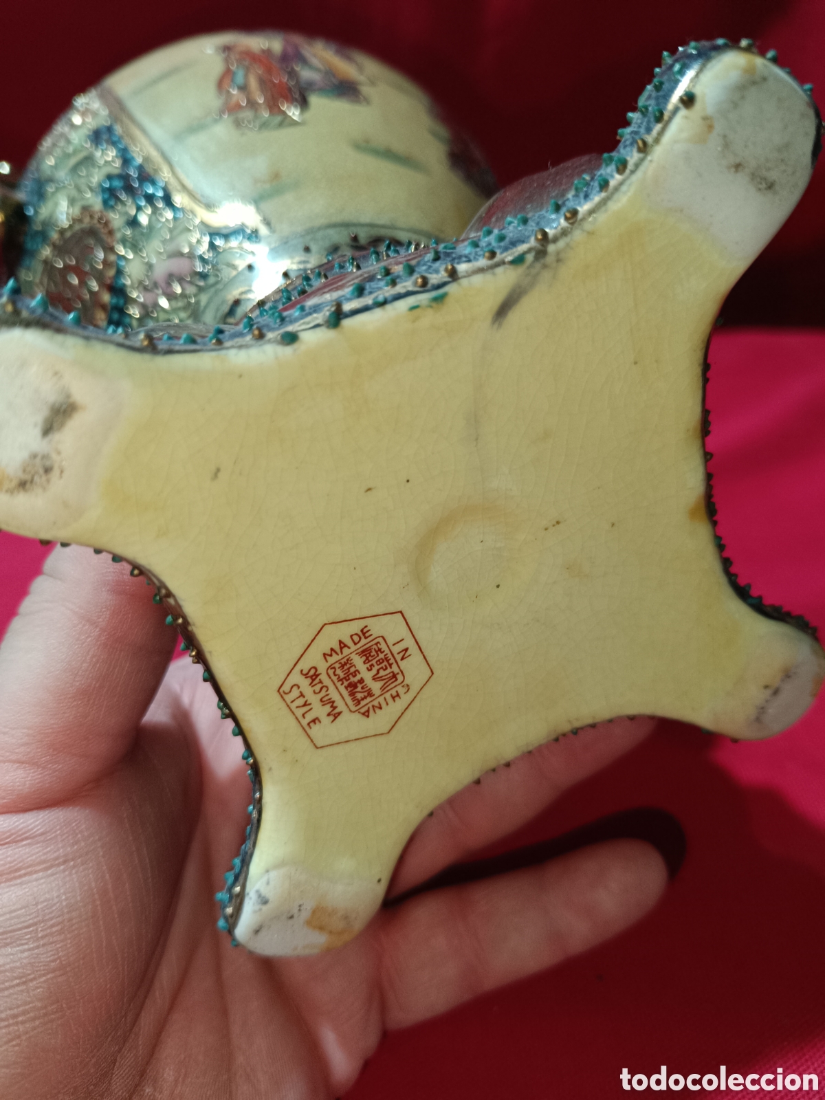 Antig&uuml;edades: Antiguo jarr&oacute;n Satsuma con relieves - Foto 6