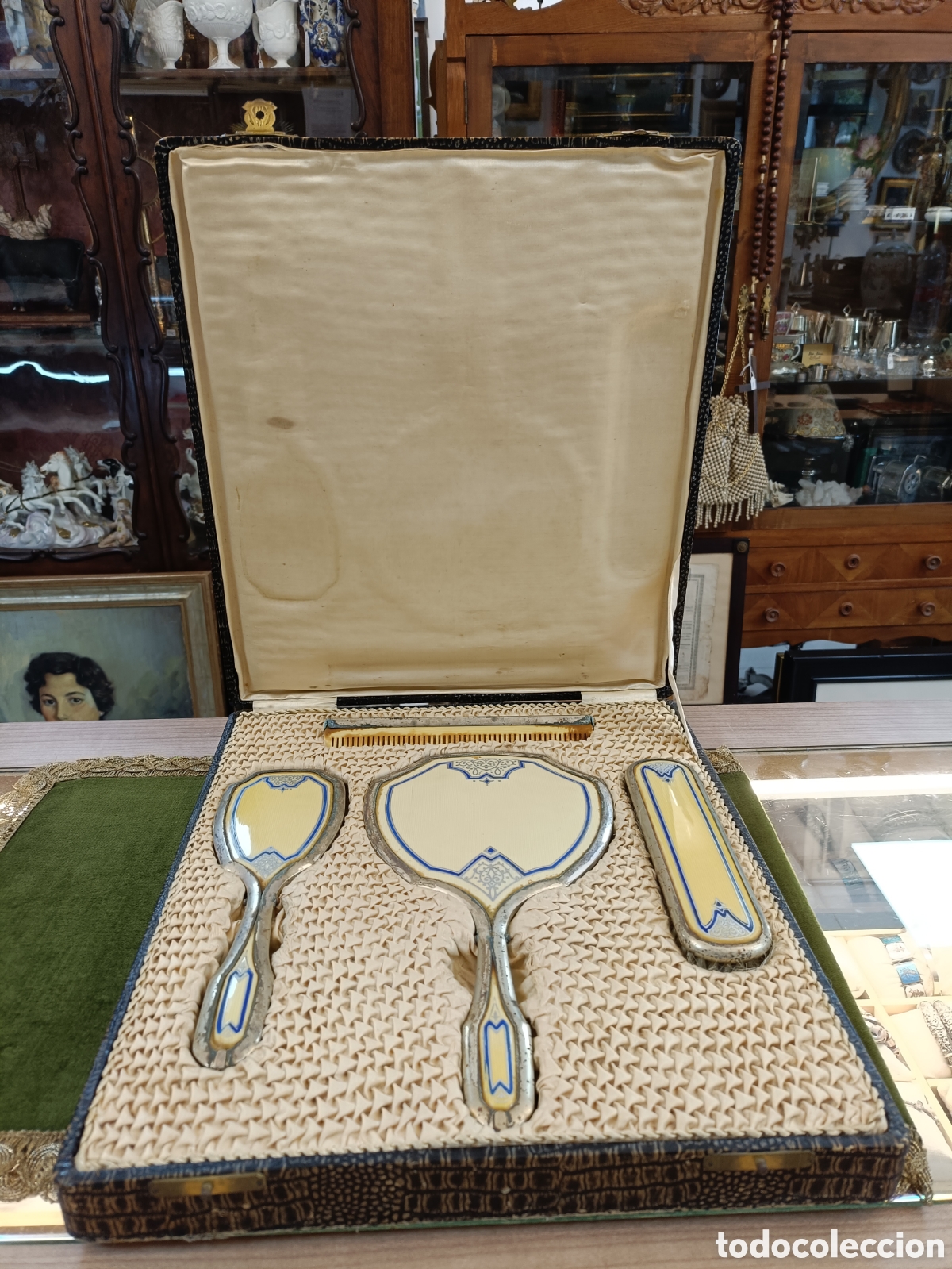 Antig&uuml;edades: ANTIGUO TOCADOR INCRUSTACIONES PLATA - Foto 2
