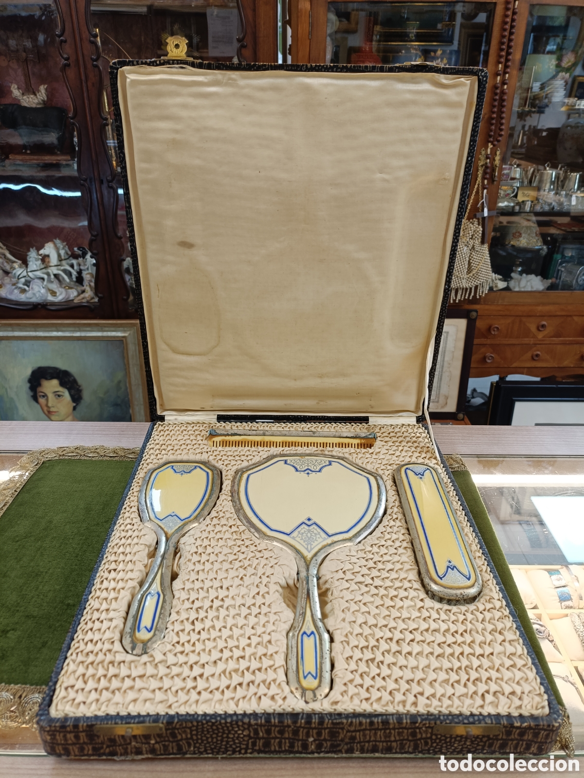 Antig&uuml;edades: ANTIGUO TOCADOR INCRUSTACIONES PLATA - Foto 3