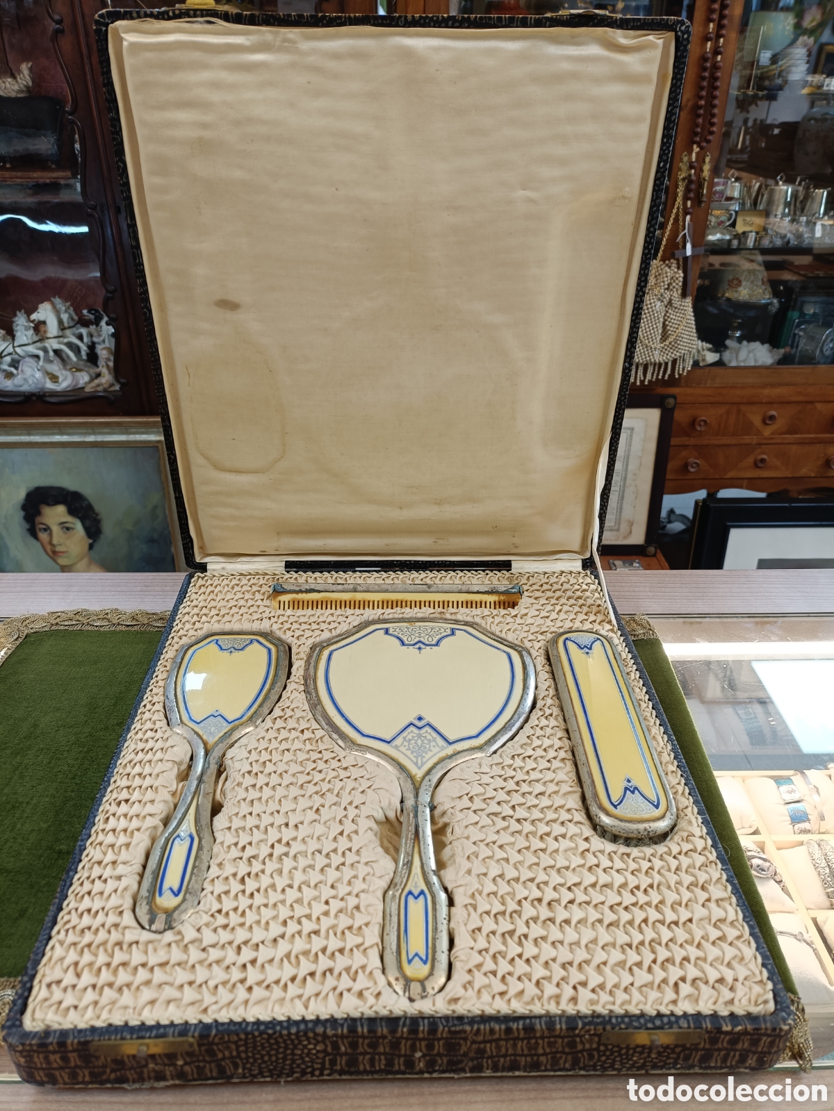 Antig&uuml;edades: ANTIGUO TOCADOR INCRUSTACIONES PLATA - Foto 4