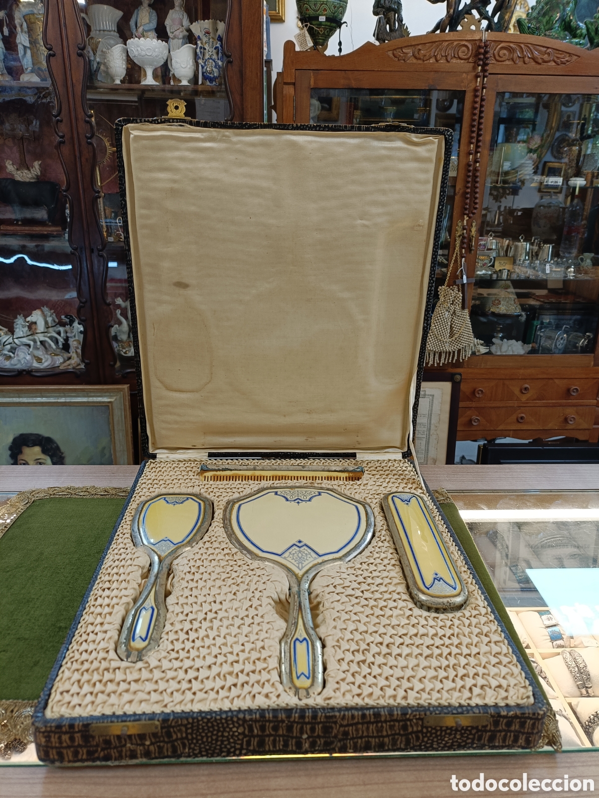 Antig&uuml;edades: ANTIGUO TOCADOR INCRUSTACIONES PLATA - Foto 1