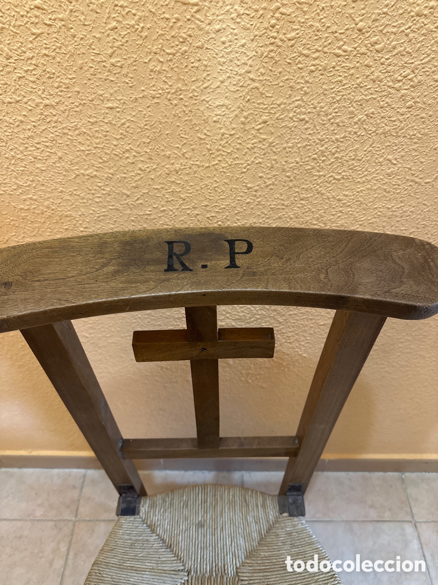 Antig&uuml;edades: Reclinatorio antiguo de madera con asiento - Foto 9