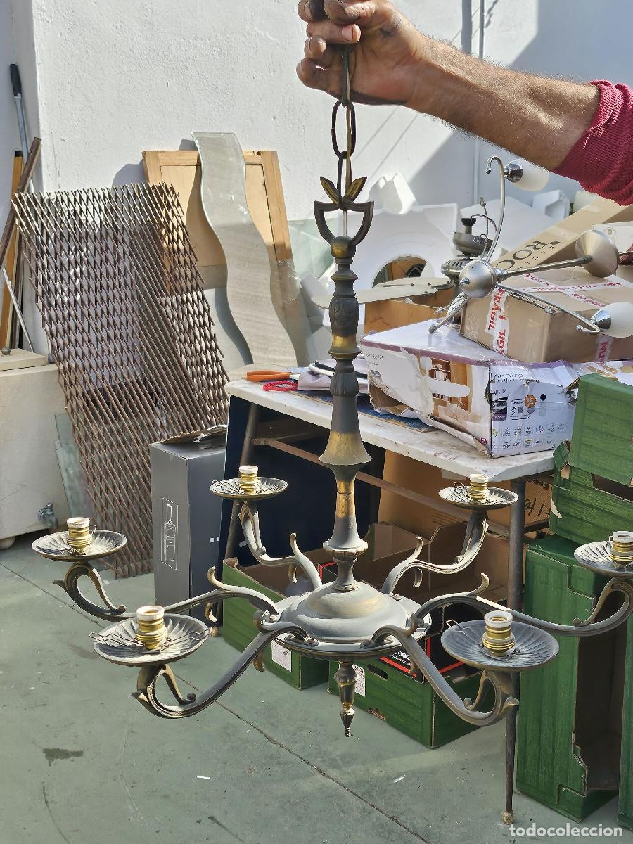 Antig&uuml;edades: lampara de metal antigua - Foto 1