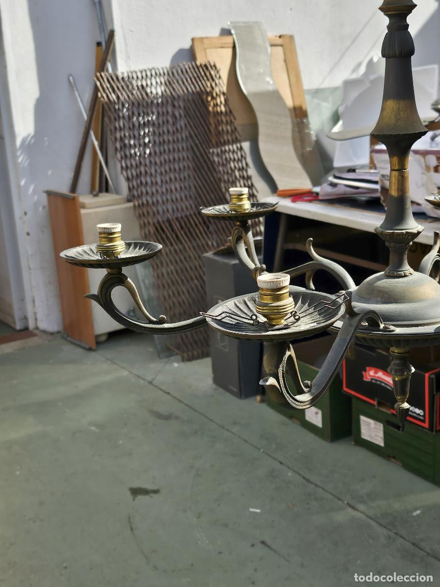 Antig&uuml;edades: lampara de metal antigua - Foto 3