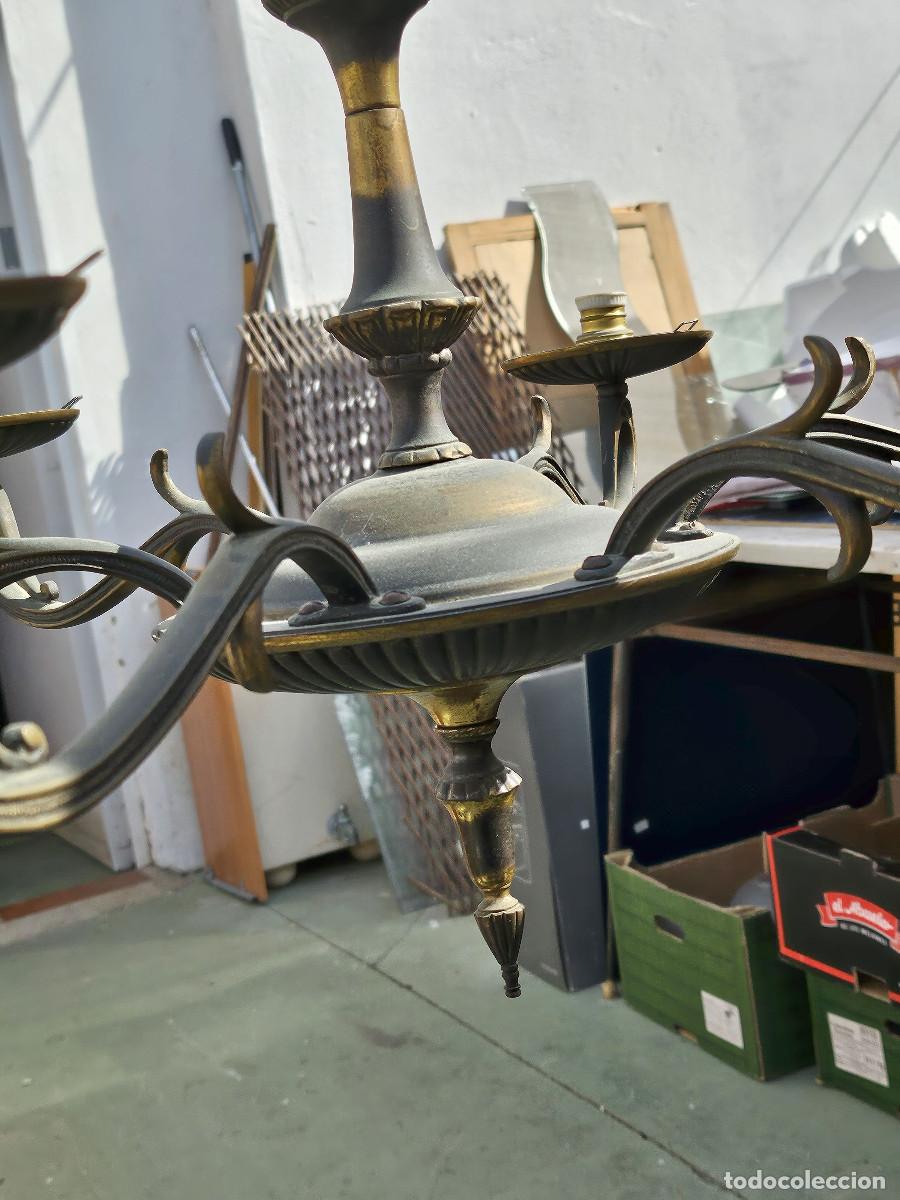 Antig&uuml;edades: lampara de metal antigua - Foto 4