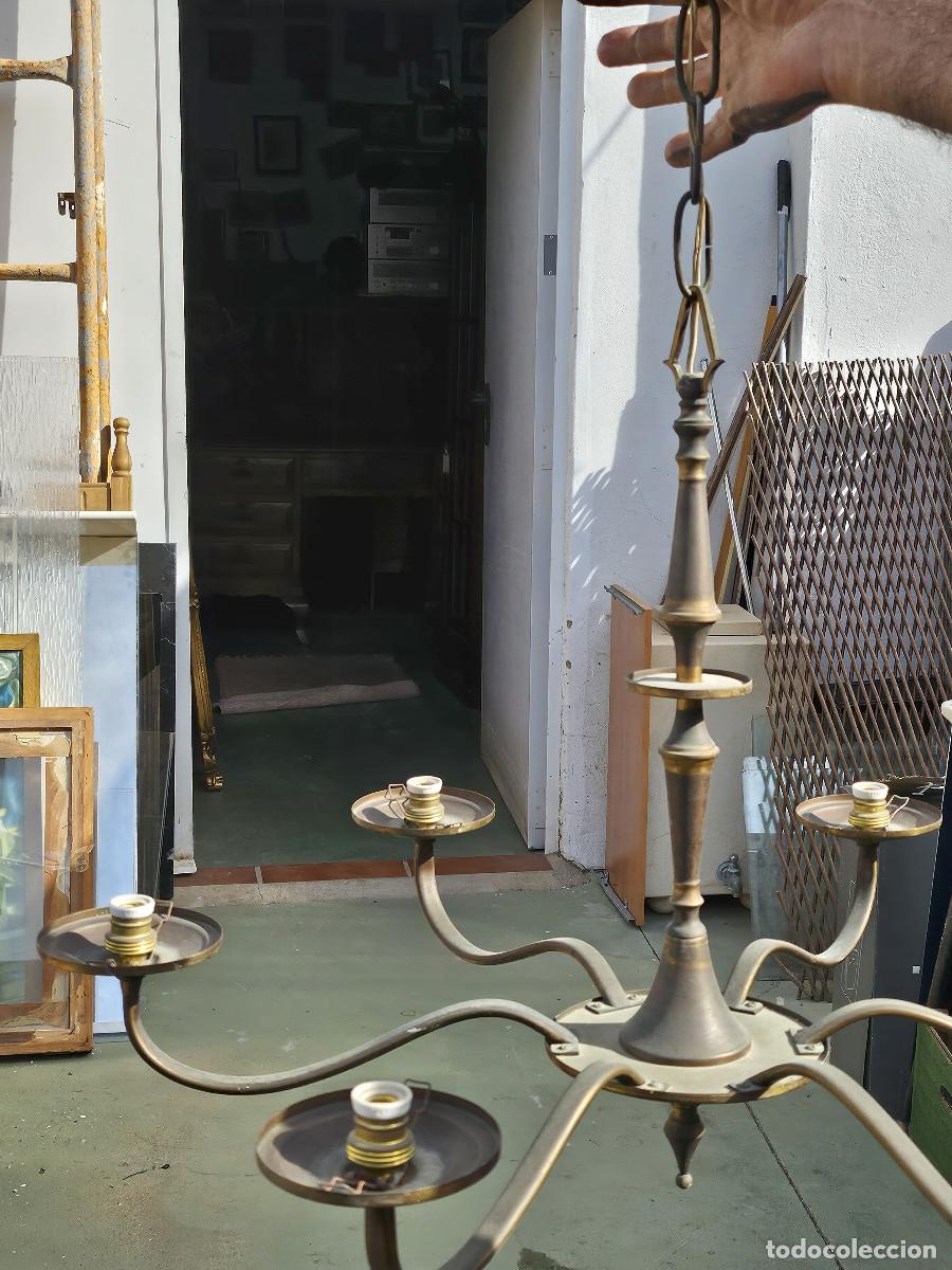 Antig&uuml;edades: lampara de metal antigua - Foto 1