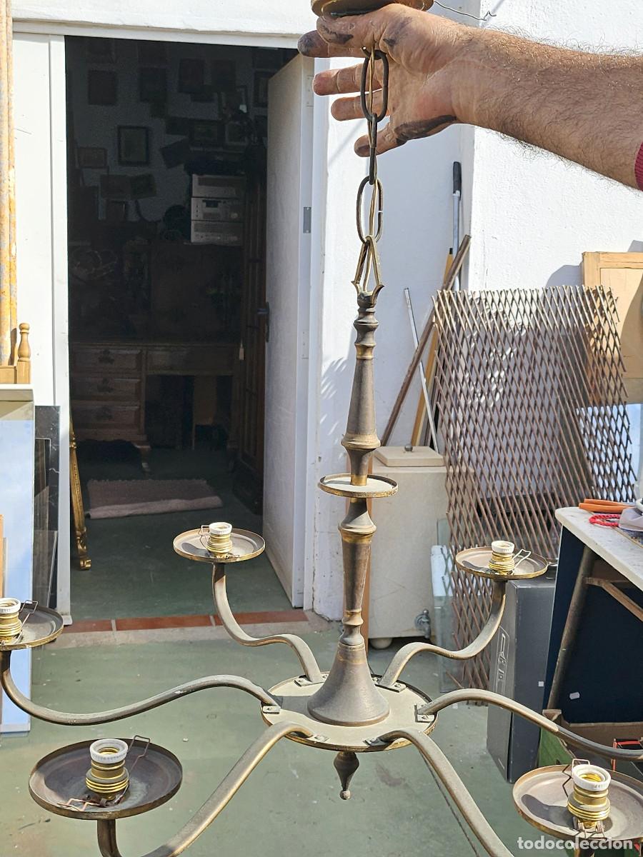 Antig&uuml;edades: lampara de metal antigua - Foto 2