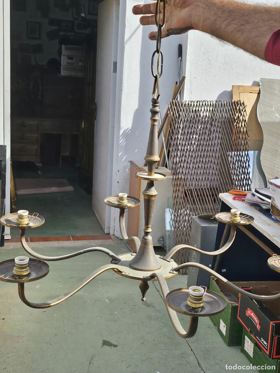 Antig&uuml;edades: lampara de metal antigua - Foto 3