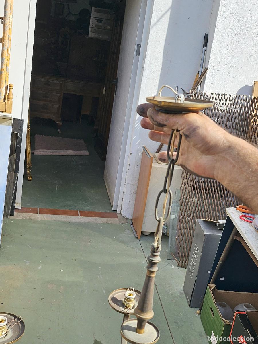 Antig&uuml;edades: lampara de metal antigua - Foto 4