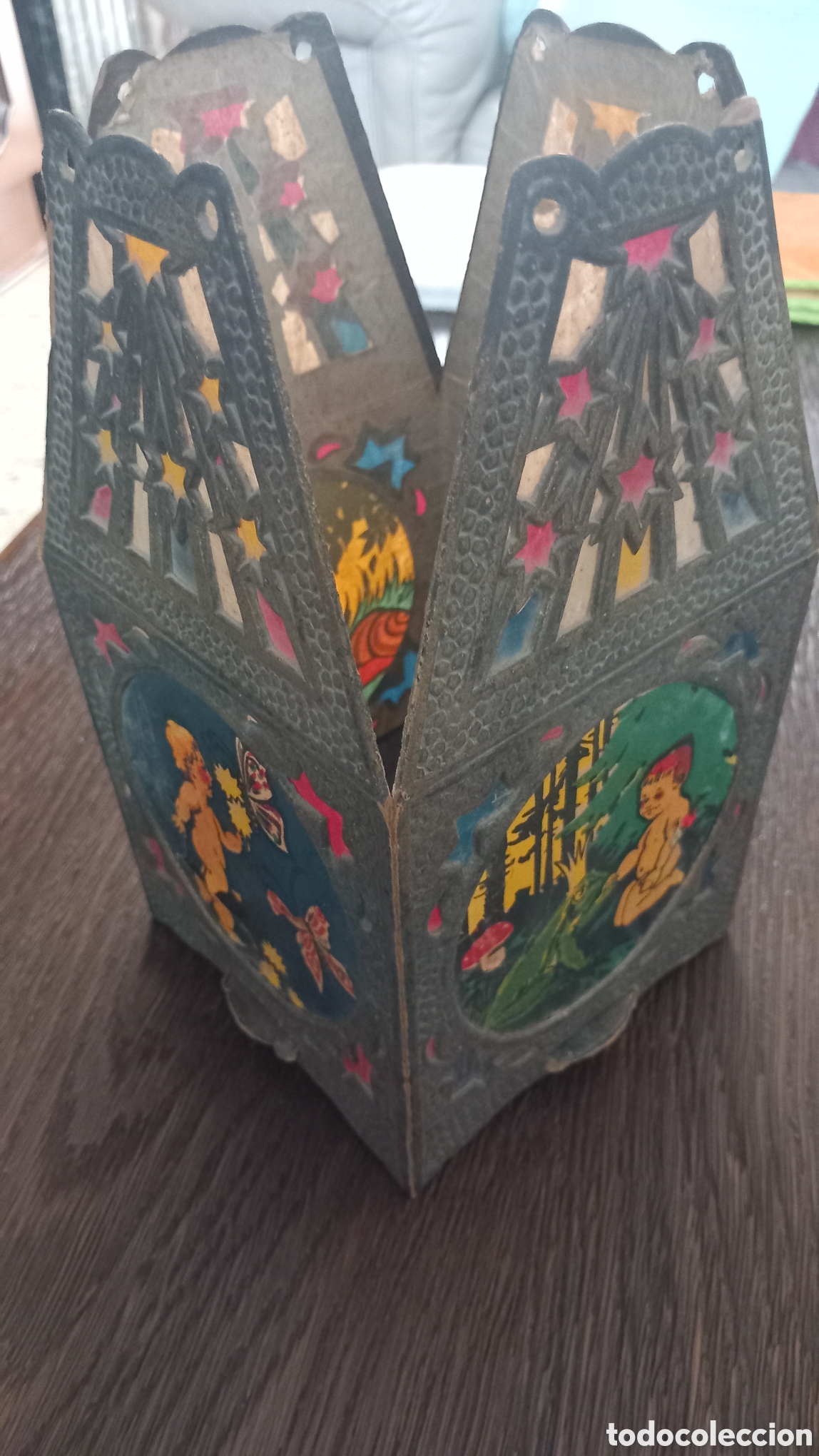 Antig&uuml;edades: Antiguo farolillo de papel - Foto 1