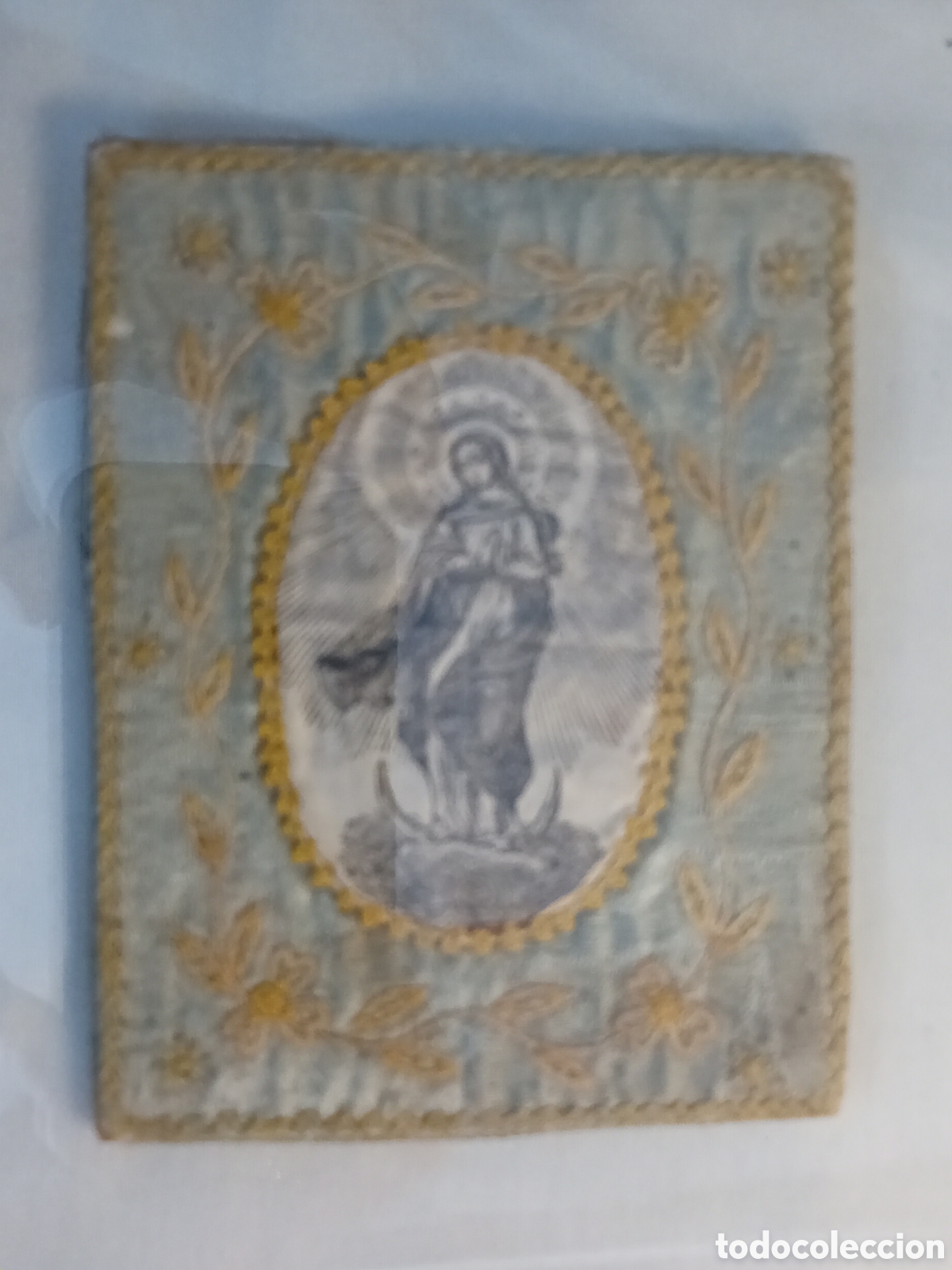 Antig&uuml;edades: ANTIGUA VIRGEN BORDADA ENMARCADA - Foto 2