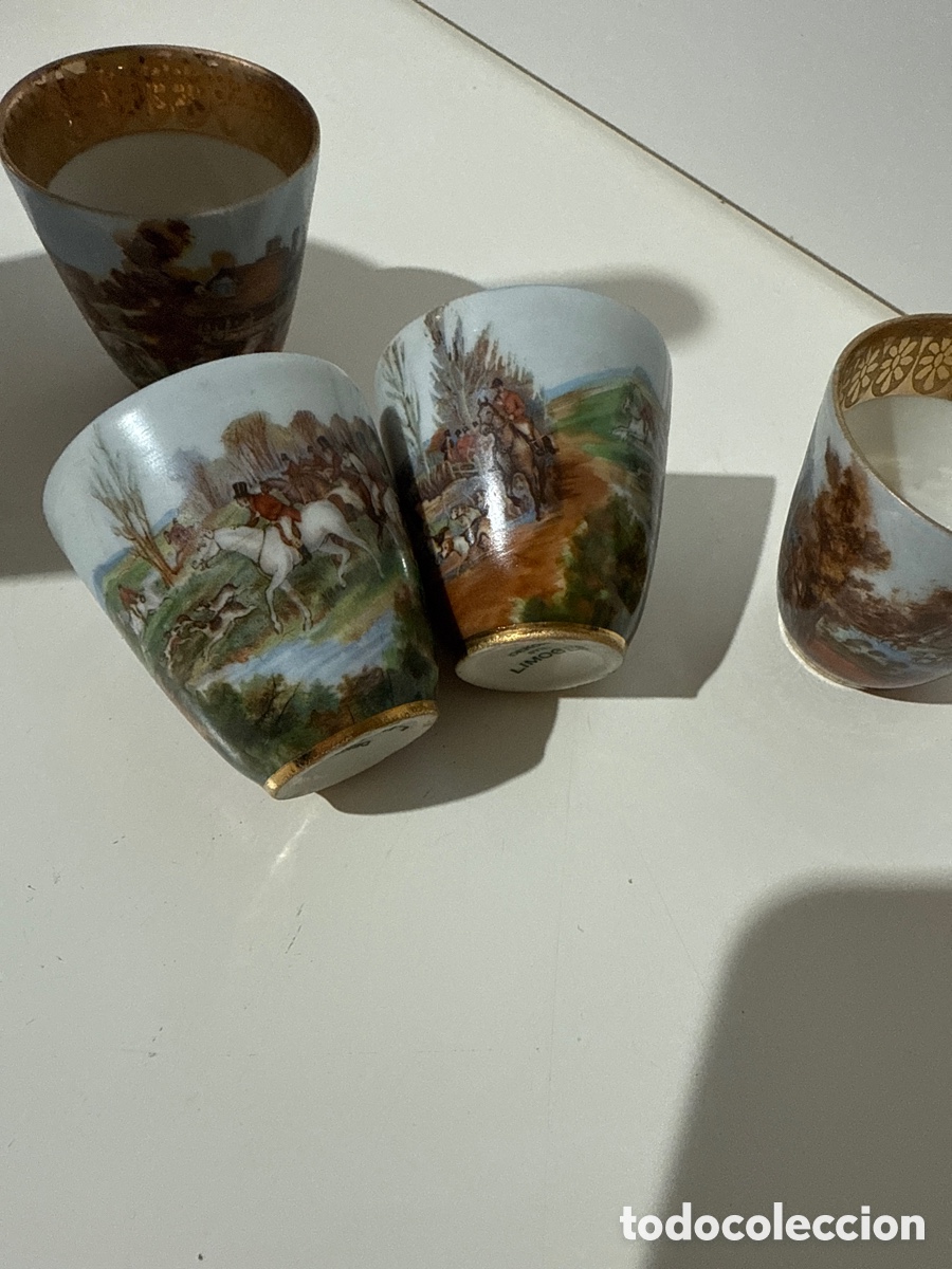 Antig&uuml;edades: Porcelana Limoges botella licorera con chupitos - Foto 4