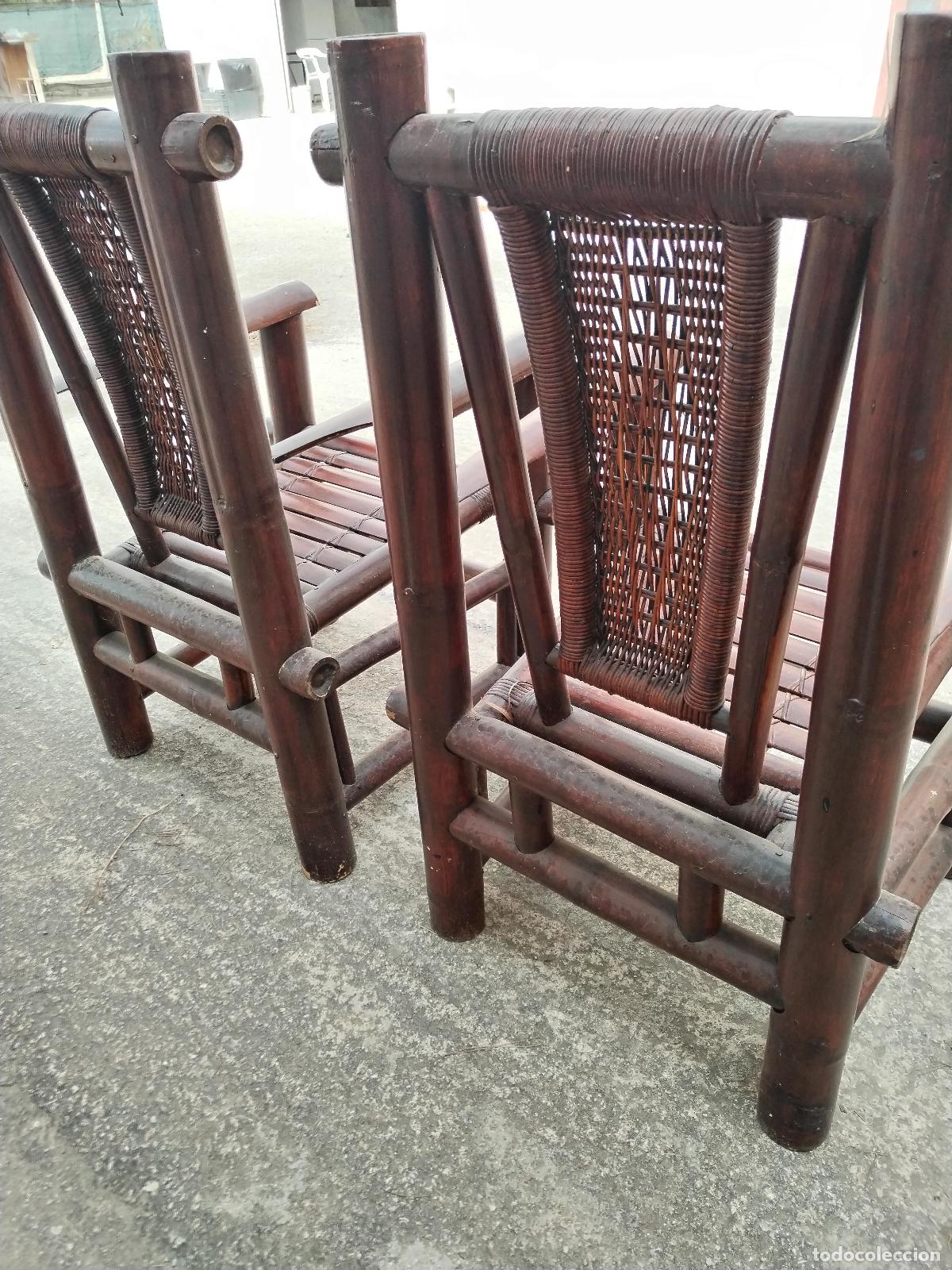 Antig&uuml;edades: 2 sillones pagoda en bamb&uacute; - Foto 2