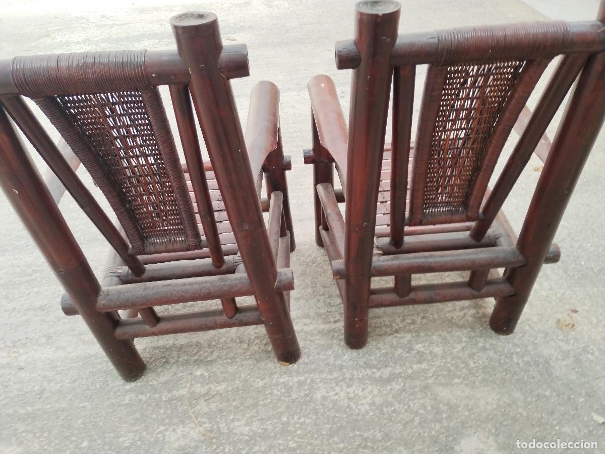 Antig&uuml;edades: 2 sillones pagoda en bamb&uacute; - Foto 3