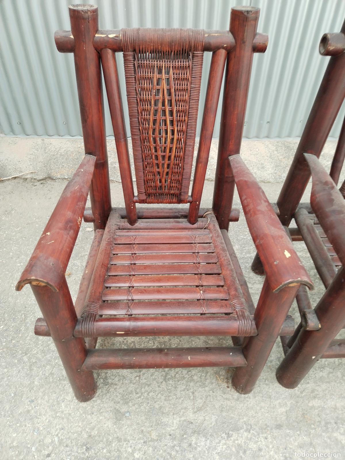 Antig&uuml;edades: 2 sillones pagoda en bamb&uacute; - Foto 7